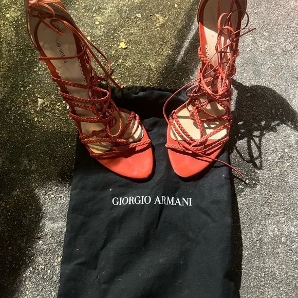 Shoes | Giorgio Armani Strap Up Heels Used In A Burnt Orange  display picture 3
